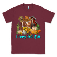 Burgundy Happy Fall Y'all Longhorn Cow Classic Tee - RanaPortraitStore