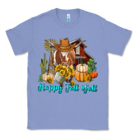 Colony Blue Happy Fall Y'all Longhorn Cow Classic Tee - RanaPortraitStore