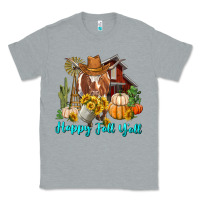 Heather Grey Happy Fall Y'all Longhorn Cow Classic Tee - RanaPortraitStore