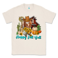 Natural Happy Fall Y'all Longhorn Cow Classic Tee - RanaPortraitStore