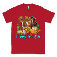 Red Happy Fall Y'all Longhorn Cow Classic Tee - RanaPortraitStore