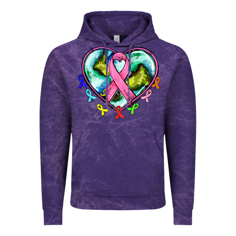 Heart Earth And Cancer Ribbon Vintage Hoodie by AdoDesignShop | Teevron