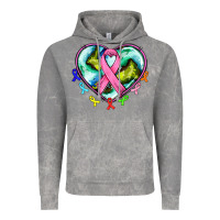 Cloud Rock heart earth and cancer ribbon Vintage Hoodie - AdoDesignShop