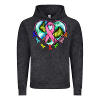 Vintage Black heart earth and cancer ribbon Vintage Hoodie - AdoDesignShop