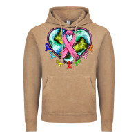 Vintage Coffee heart earth and cancer ribbon Vintage Hoodie - AdoDesignShop