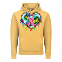 Vintage Mustard heart earth and cancer ribbon Vintage Hoodie - AdoDesignShop