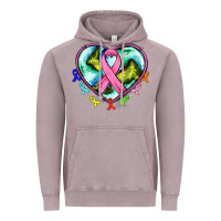 Vintage Zinc heart earth and cancer ribbon Vintage Hoodie - AdoDesignShop