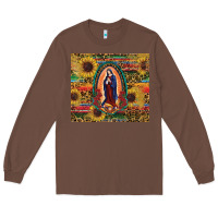 Chestnut sunflower serape lady of guadalupe Long Sleeve Tee - RanaPortraitStore