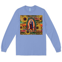 Colony Blue sunflower serape lady of guadalupe Long Sleeve Tee - RanaPortraitStore