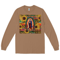 Toasted Coconut sunflower serape lady of guadalupe Long Sleeve Tee - RanaPortraitStore