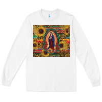 White sunflower serape lady of guadalupe Long Sleeve Tee - RanaPortraitStore
