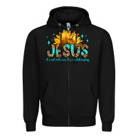 Black jesus it s not religion it s a relationship Zipper Hoodie - Zillion Design Studio