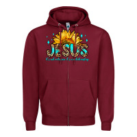 Burgundy jesus it s not religion it s a relationship Zipper Hoodie - Zillion Design Studio