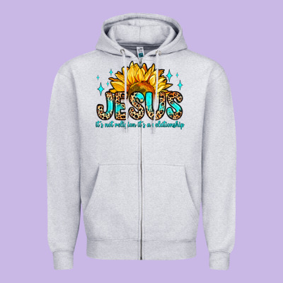 Jesus It S Not Religion It S A Relationship Zipper Hoodie Designed By Zillion Design Studio