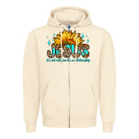 Sandshell jesus it s not religion it s a relationship Zipper Hoodie - Zillion Design Studio