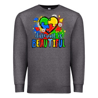 Charcoal Heather different is beautiful Premium Sweatshirt - JahusDesignShop