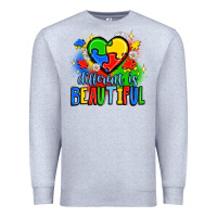 Heather Grey different is beautiful Premium Sweatshirt - JahusDesignShop