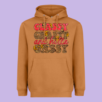 Classy Crafty And Hella Sassy Heavyweight Hoodie Designed By Hra Design Shop