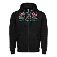 Black it s a beautiful day to leave me alone Zipper Hoodie - Zillion Design Studio