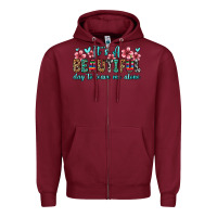 Burgundy it s a beautiful day to leave me alone Zipper Hoodie - Zillion Design Studio