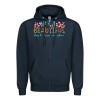 Navy it s a beautiful day to leave me alone Zipper Hoodie - Zillion Design Studio