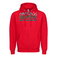 Red it s a beautiful day to leave me alone Zipper Hoodie - Zillion Design Studio