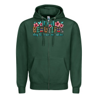 Sports Green it s a beautiful day to leave me alone Zipper Hoodie - Zillion Design Studio