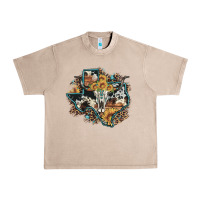 French Oak bull skull leopard cowhide sunflower texas map Urban Heavy Tee - Artiststas
