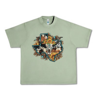 Oil Green bull skull leopard cowhide sunflower texas map Urban Heavy Tee - Artiststas