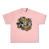 Salmon bull skull leopard cowhide sunflower texas map Urban Heavy Tee - Artiststas