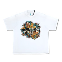 White bull skull leopard cowhide sunflower texas map Urban Heavy Tee - Artiststas