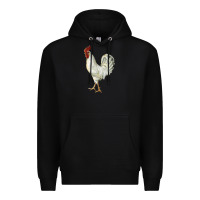 Black Leghorn Rooster Premium Hoodie - LillyAllenDesigns