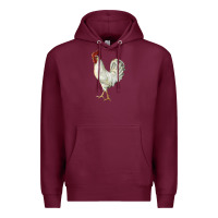 Burgundy Leghorn Rooster Premium Hoodie - LillyAllenDesigns