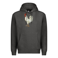 Charcoal Heather Leghorn Rooster Premium Hoodie - LillyAllenDesigns
