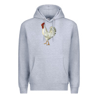 Heather Grey Leghorn Rooster Premium Hoodie - LillyAllenDesigns