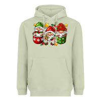 Matcha coffee cup santa gnomies Heavyweight Hoodie - FaDigitalArtStudio