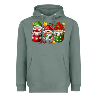 Sage coffee cup santa gnomies Heavyweight Hoodie - FaDigitalArtStudio