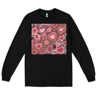 Black valentines day hearts with leopard and cowhide Long Sleeve Tee - RanaPortraitStore