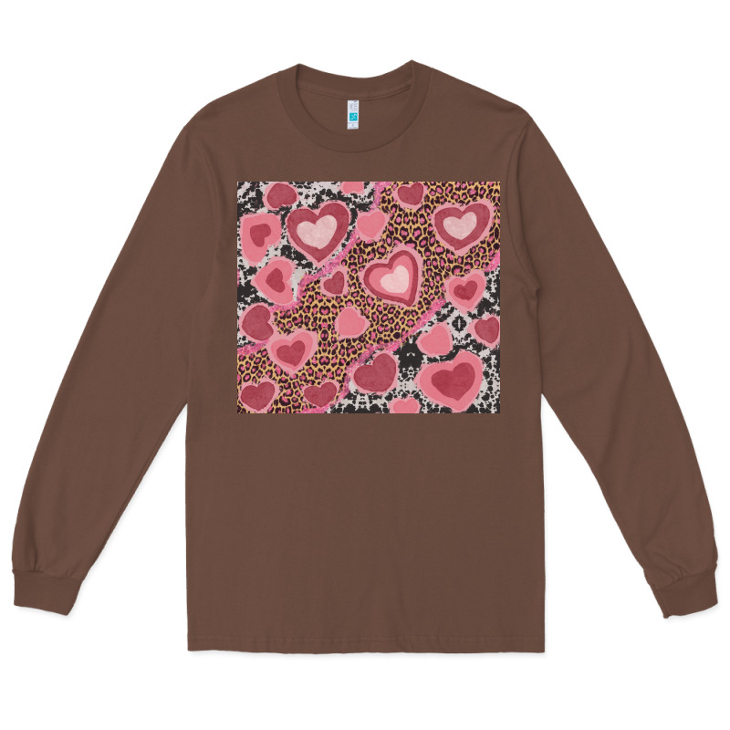 Valentines Day Hearts With Leopard And Cowhide Long Sleeve Tee by RanaPortraitStore | Teevron