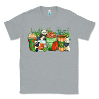 Heather Grey panda coffee cups Classic Tee - Zillion Design Studio