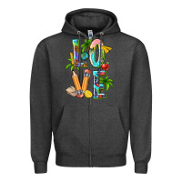 Charcoal Heather summer love teacher Zipper Hoodie - texasbilliewilder