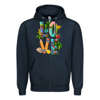 Navy summer love teacher Zipper Hoodie - texasbilliewilder