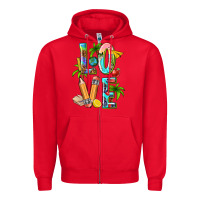 Red summer love teacher Zipper Hoodie - texasbilliewilder