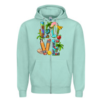Seafoam summer love teacher Zipper Hoodie - texasbilliewilder