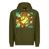 Softball Cowhide Turquoise Glitter Tumbler Premium Hoodie | Teevron