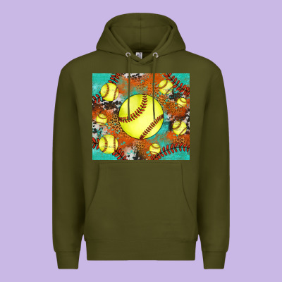 Softball Cowhide Turquoise Glitter Tumbler Premium Hoodie Designed By Jasminsmagicworld