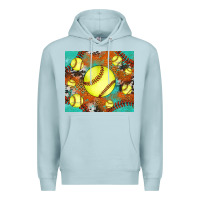 Blue Mist softball cowhide turquoise glitter tumbler Premium Hoodie - Jasminsmagicworld
