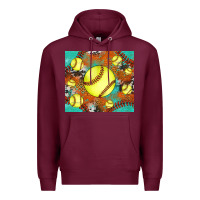 Burgundy softball cowhide turquoise glitter tumbler Premium Hoodie - Jasminsmagicworld