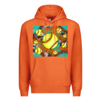 Carrot softball cowhide turquoise glitter tumbler Premium Hoodie - Jasminsmagicworld