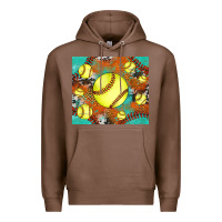 Chestnut softball cowhide turquoise glitter tumbler Premium Hoodie - Jasminsmagicworld